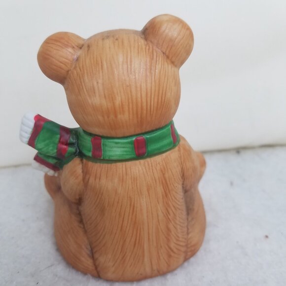 Teddy Bear Christmas Figures Taiwan #5251 1980s HOMCO porcelain pair - Picture 4 of 13